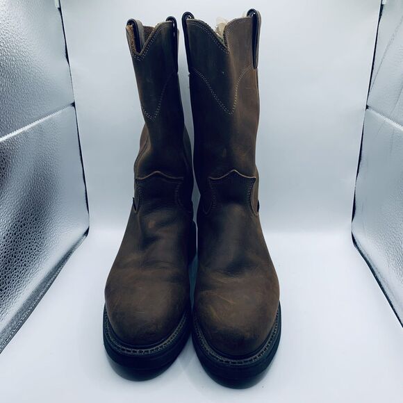 Justin 4740 Mens Brown Round Toe Leather Mid Calf Work Boots Size 8 B main image 9